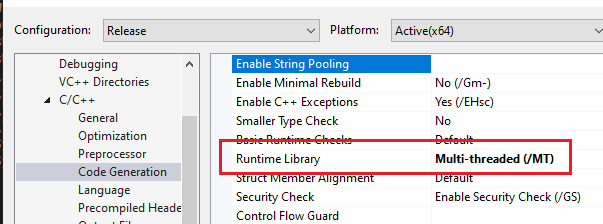 Visual Studio Enable MT