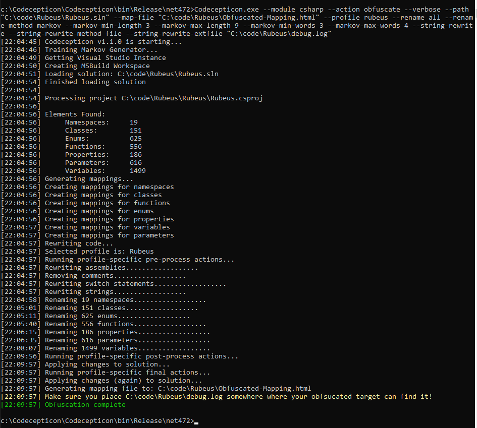 Codecepticon Output